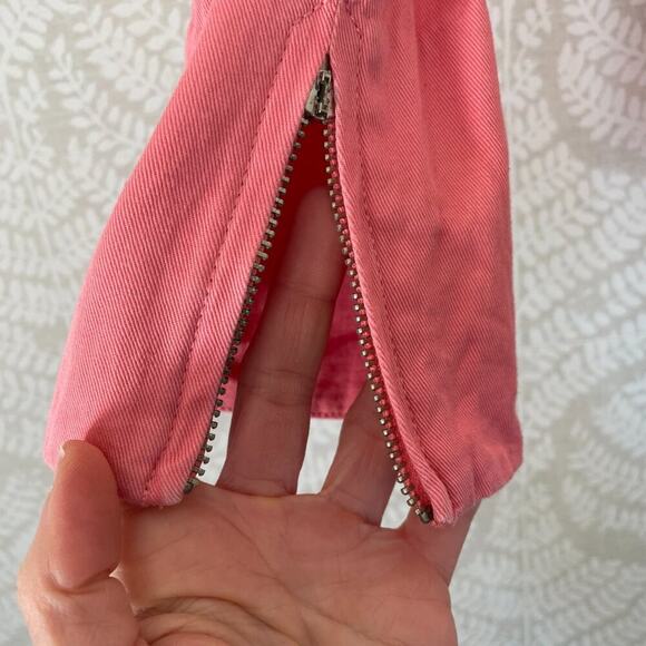 VTG Y2K Pink Cotton Evan-Picone Moto/Utility Style Zip Up Jacket, Size S - Picture 11 of 12